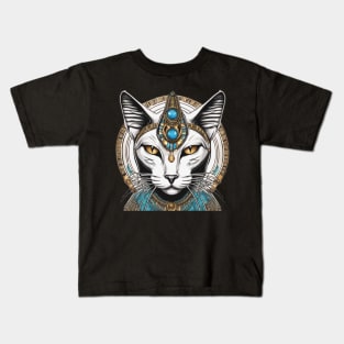 Egyptian cat white Kids T-Shirt